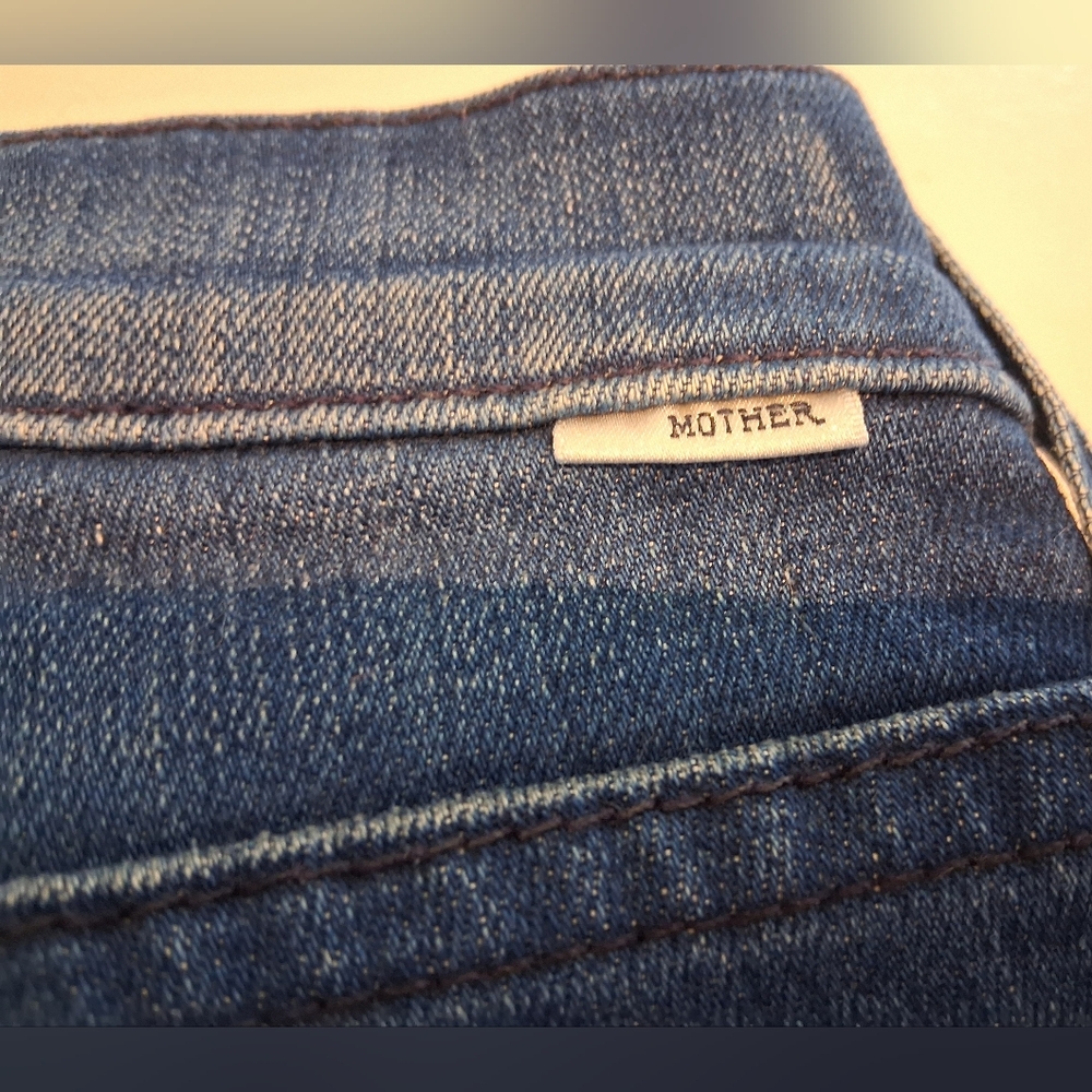 Mother The Mid Rise Dazzler Crop Fray Jeans Sz 28 Excellent Pre-Owned - Picture 7 of 11